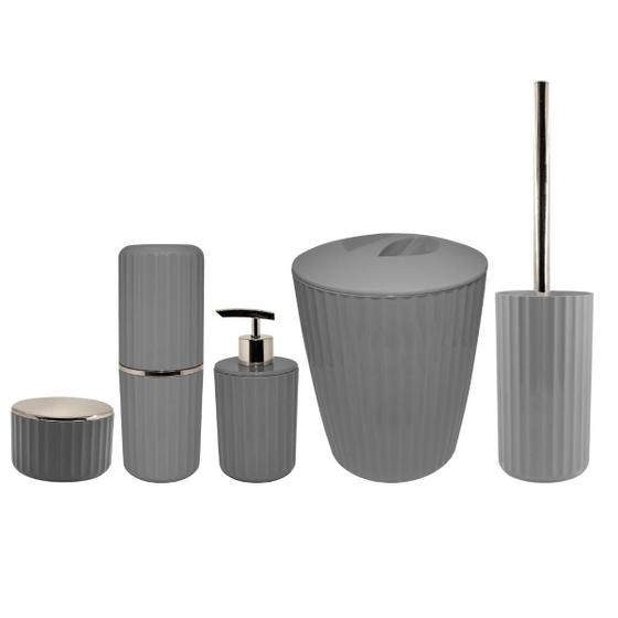 Kit Banheiro Jogo Conjunto Banheiro Lavabo Completo Lixeira Dispenser