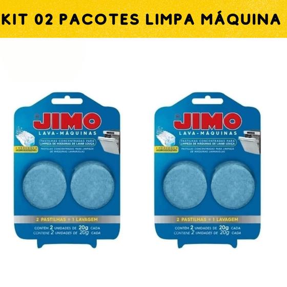 Kit C 2 Limpa Máquinas De Lavar Louças Jimo Pastilhas 2x20g Produtos