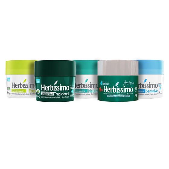 Kit C 5 Desodorante em Creme Herbíssimo Sensitive Action Neutro