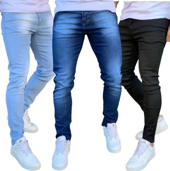 Kit calça jeans masculina Lycra Premium nf Multi marcas Calças