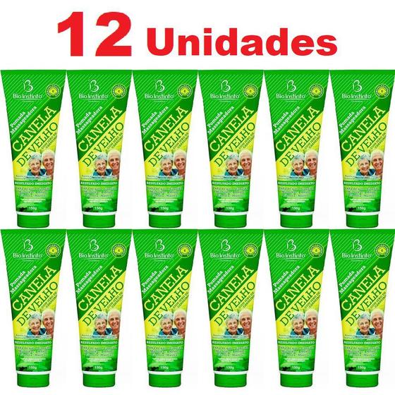 Kit 12 Pomada Massageadora Para Canela De Velho 150g Bio Instinto