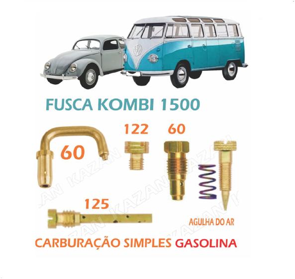 Kit Giclagem Gicle Carburador Simples Kombi Fusca Brasília 1500 1972 a