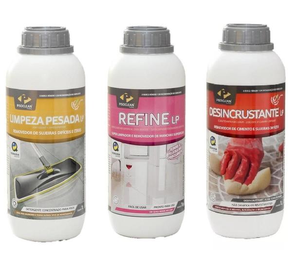 Kit Pisoclean Limpeza Pesada Refine Lp Desincrustante Limpador