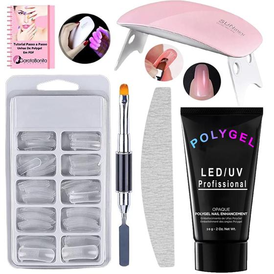 Kit Polygel Poligel Alongamento De Unha Cabine F Tip Lixa Garota