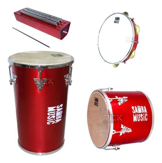 Kit Samba Phx Ksm 01 Rebolo Cônico Repique Recoreco Pandeiro Bateria