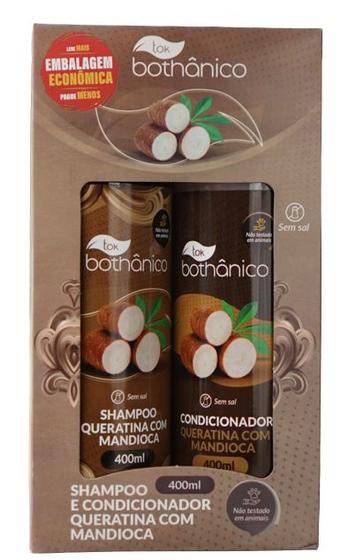 Kit Shampoo Cond Tok Bothânico Queratina Mandioca 400ml Cada