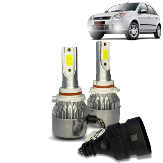 Kit Super Led C6 12v Fiesta 07 À 10 Farol Alto Baixo Milha Lâmpada