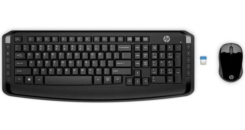 Kit Teclado E Mouse Sem Fio Hp 300 Abnt2 3ml04aa Cor Preto Kit