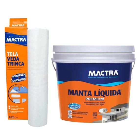 Kit Tela Poli Ster Manta Liquida Kg Impermeabilizante Laje Telhado