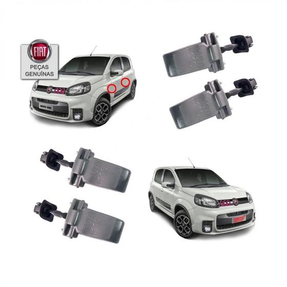 Kit X 4 Limitador Porta Novo Uno 2011 4 Portas Original Fiat