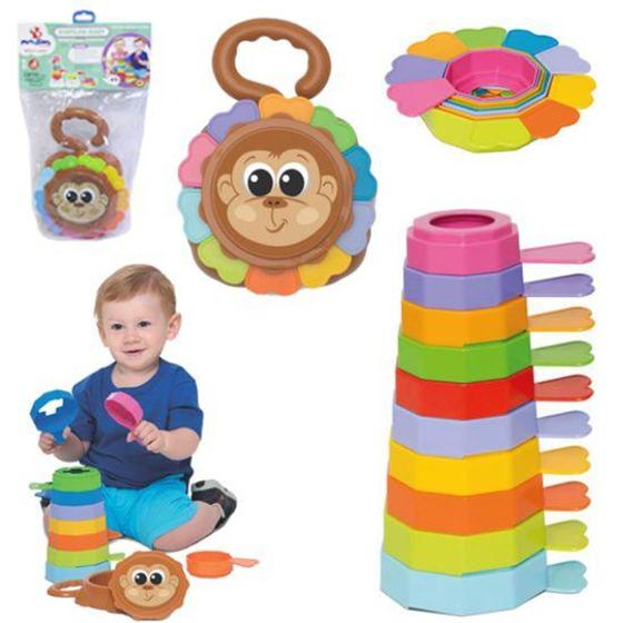 Macaco Empilha Baby Didatico Colors Na Solapa MERCO TOYS Brinquedos