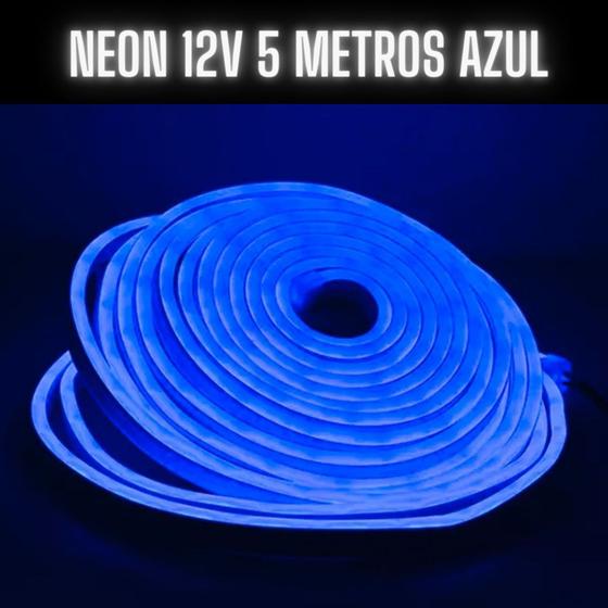 Mangueira Fita LED Neon Flex 12V Azul 5 Metros IP67 LED Force Fita