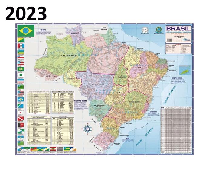 Mapa Brasil Politico Regional Rodovi Rio Escolar X Cm Gigante