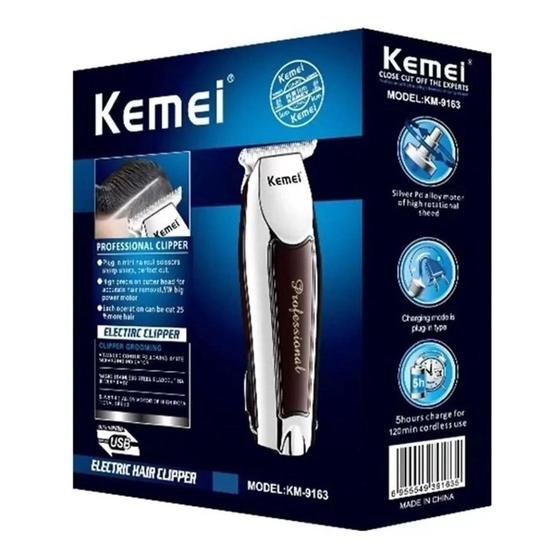 Maquina De Cortar Cabelo Para Acabamento Profissional Kemei 9163