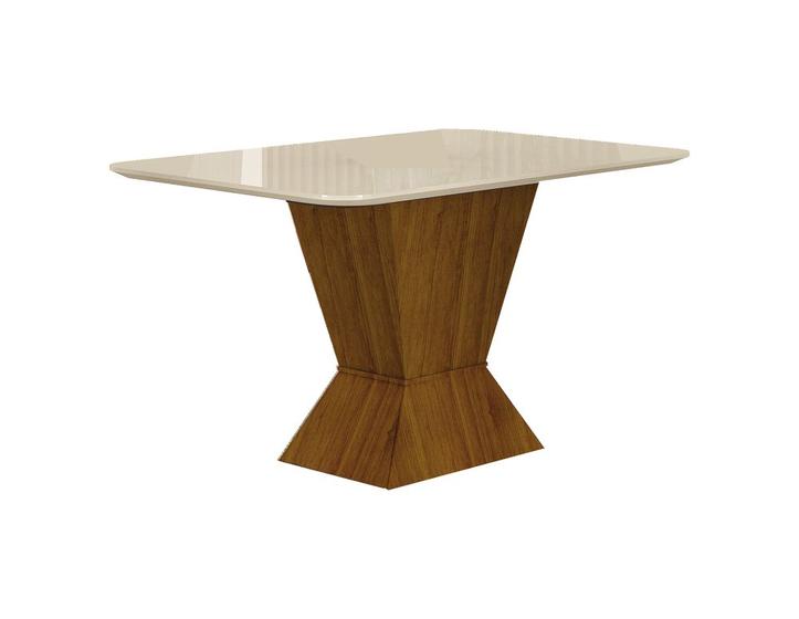 Mesa De Jantar Lugares M Tampo Copo Mdf Vidro Larissa Moveis