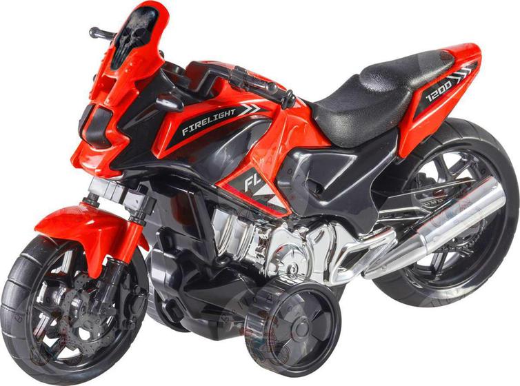 Moto De Brinquedo Menino Fire Light Corrida 30 Cm Div Cores BS Toys