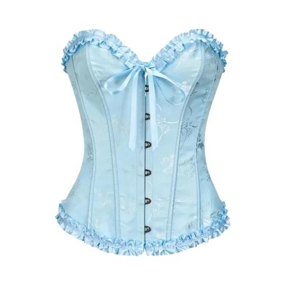 Overbust Feminino Espartilho Sexy Rendas At Jacquard Vintage Bustier Lingerie Corpo Forma Topo