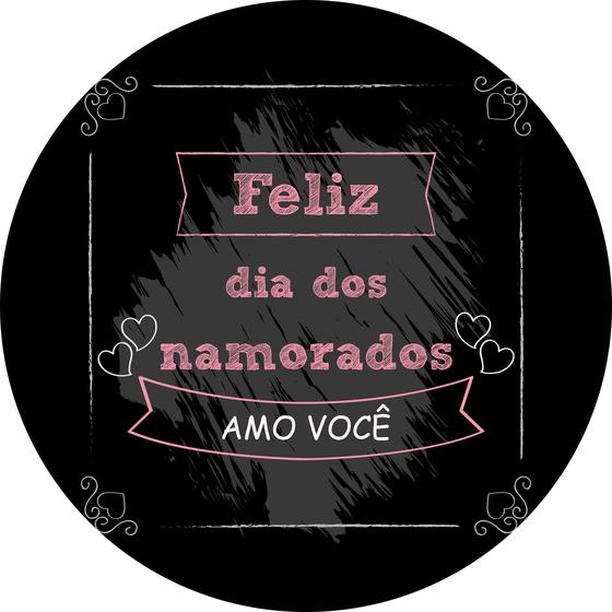 Painel De Tecido Sublimado Redondo Feliz Dia Dos Namorados Amo Voc