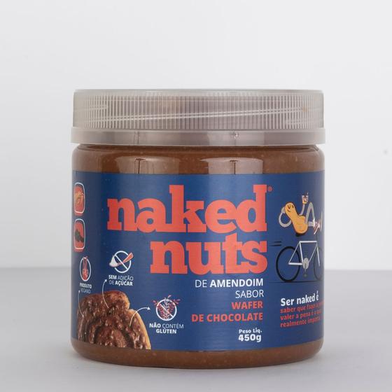 PASTA DE AMENDOIM WAFER DE CHOCOLATE 450g NAKED NUTS Pasta De