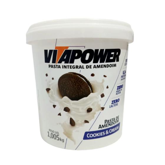 Pasta De Amendoim Cookies E Cream Vitapower Kg Pasta De