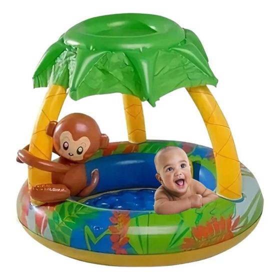 Piscina Infantil Beb Crian A Litros Infl Vel Cobertura Macaquinho