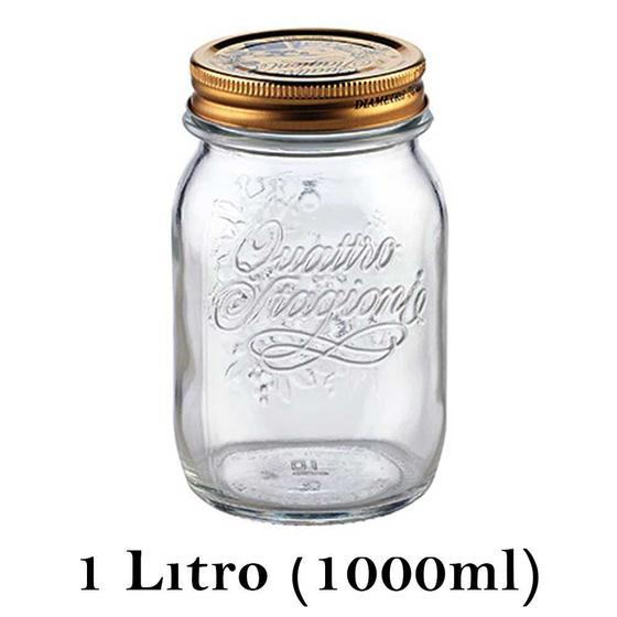 Pote Quattro Stagioni 1 Litro 1000ml De Vidro Fechamento