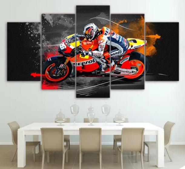 Quadro Decorativo 120 X 60 Mosaico Moto Gp Repsol AERO PRINT Quadro