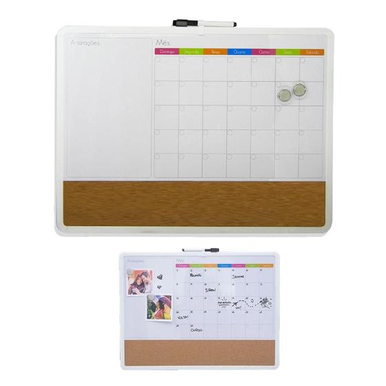 Quadro Lousa Magn Tico Planejamento Planner Mensal Semanal Caneta