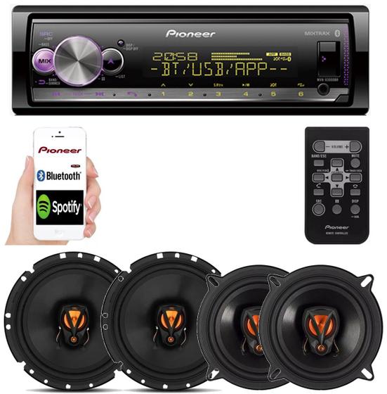 Rádio Pioneer Bluetooth Mvh x3000 4 Falante Jbl 5 E 6 Pol Som