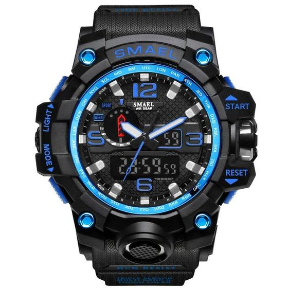 Relógio Militar Masculino SMAEL 1545 50m Impermeável led Quartzo