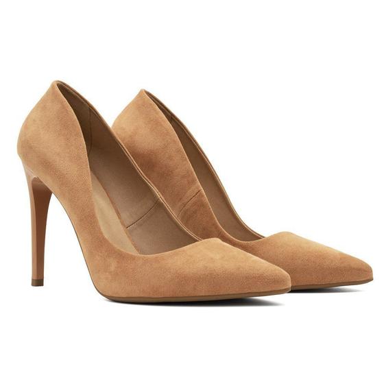 Scarpin Camur A Feminino Salto Alto Agulha Bico Fino Elegante Nude