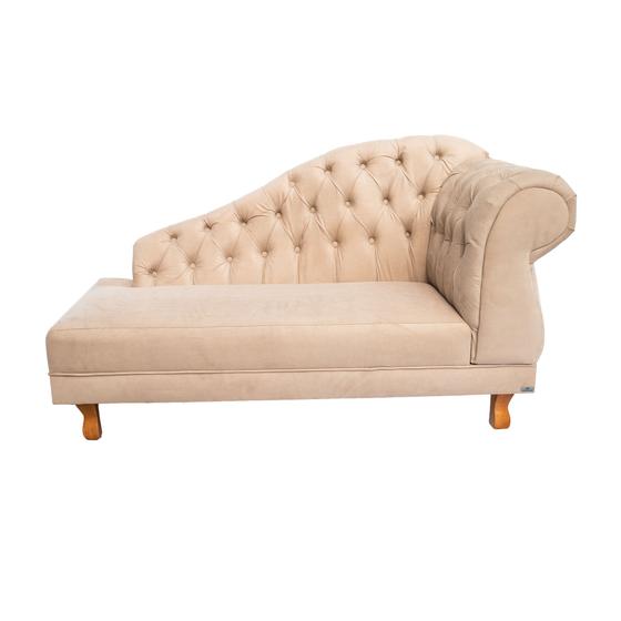 Sof Chesterfield Elisabeth Div M Suede Nude Decora O Sala