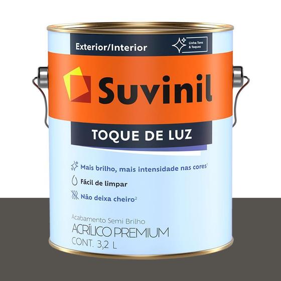 Tinta Acrílica Semi Brilho Suvinil Cinza Fechado 3 2 L Tinta para