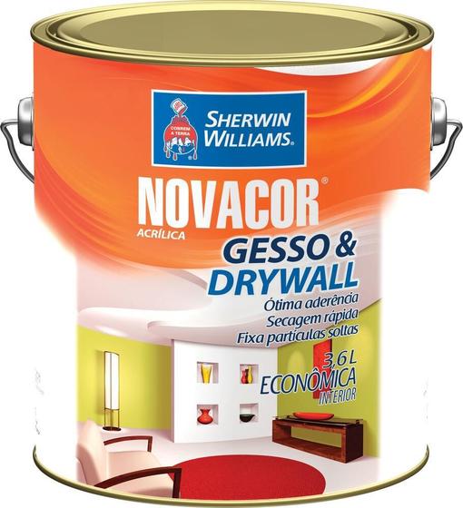 Tinta Acrílica Sherwin Williams Novacor Gesso Drywall Standard 3 6L