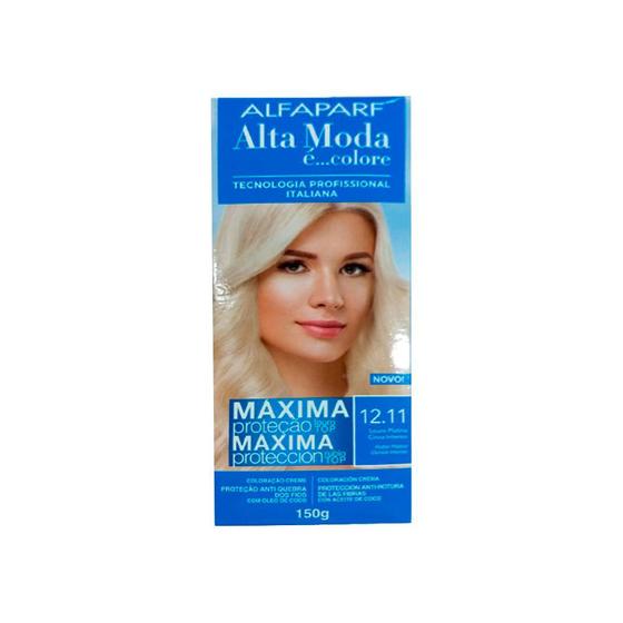 Tinta Alta Moda 12 11 Louro Platina Cinza Intenso 150g Tinta De