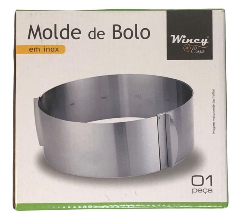 Aro para Montar Bolo Redondo e Torta Inox Ajustável 15 a 30cm Wincy