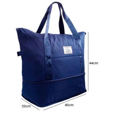 Bolsa De Viagem Multifuncional Dobrável Impermeável Azul Escuro