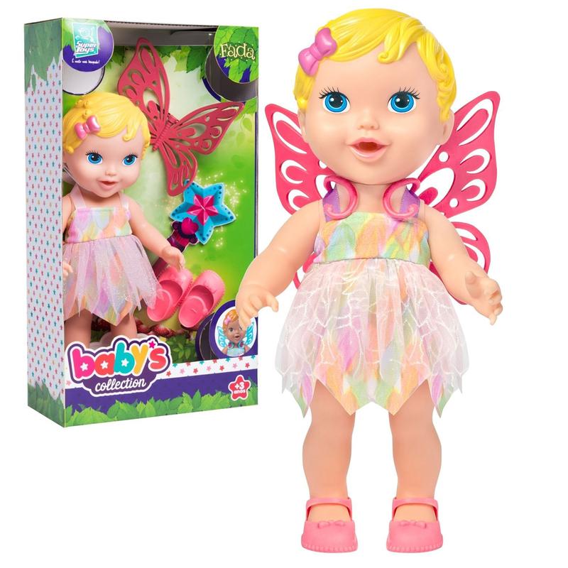 Boneca Menina Fada Fadinha Baby Collection 31cm Super Toys