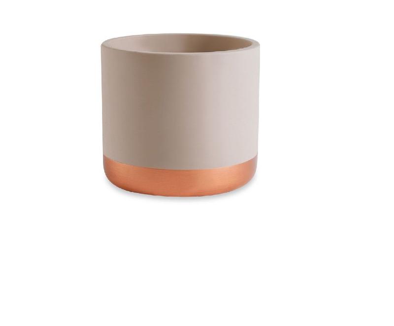 Cachepot Em Cimento Nude E Cobre Mart Cachepot Magazine Luiza