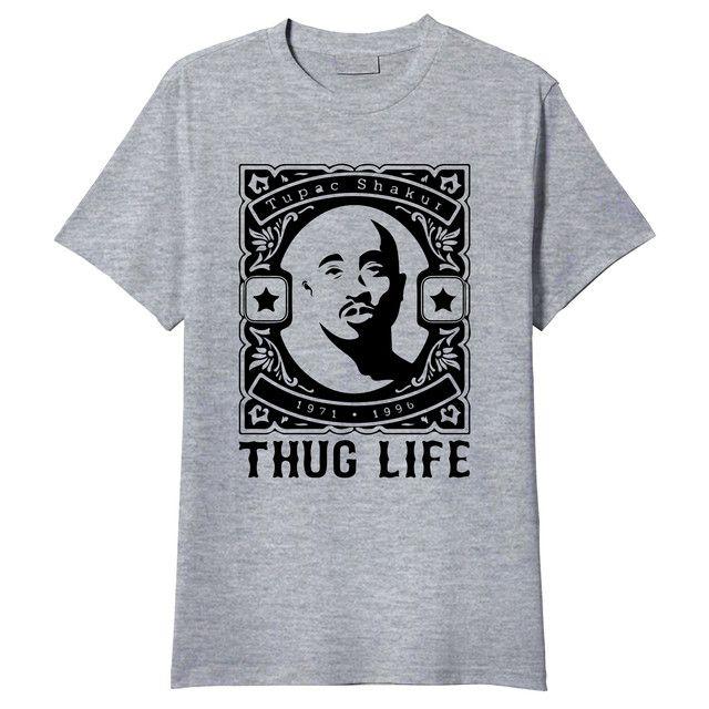 Camiseta Tupac Shakur Pac Rap Thug Life King Of Print Camiseta