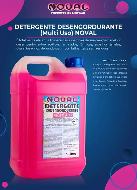 Detergente Desengordurante Multi Uso 5L Noval Desengordurante