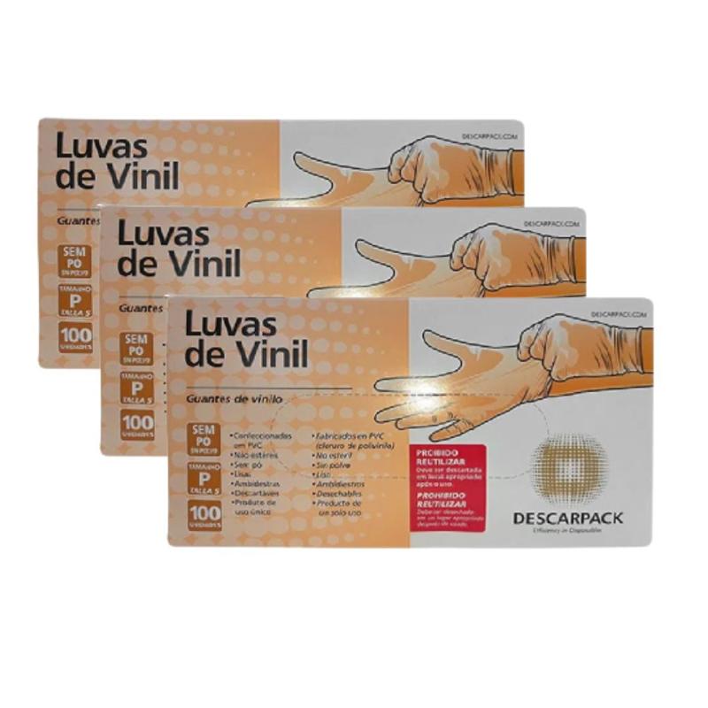 Kit Caixas De Luvas De Vinil Sem P Descarpack Un Luvas