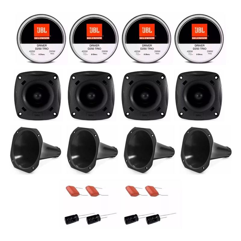 Kit 4 Drivers Selenium JBL D250 Trio 4 Cornetas Permak 4 Super