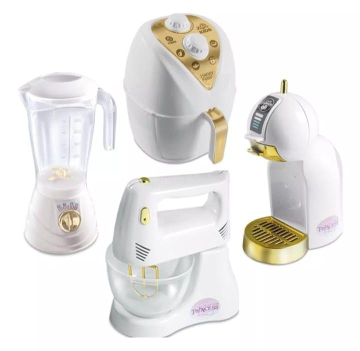 Kit 4 peças Air Fryer Batedeira Liquidificador Cafeteira Zuca