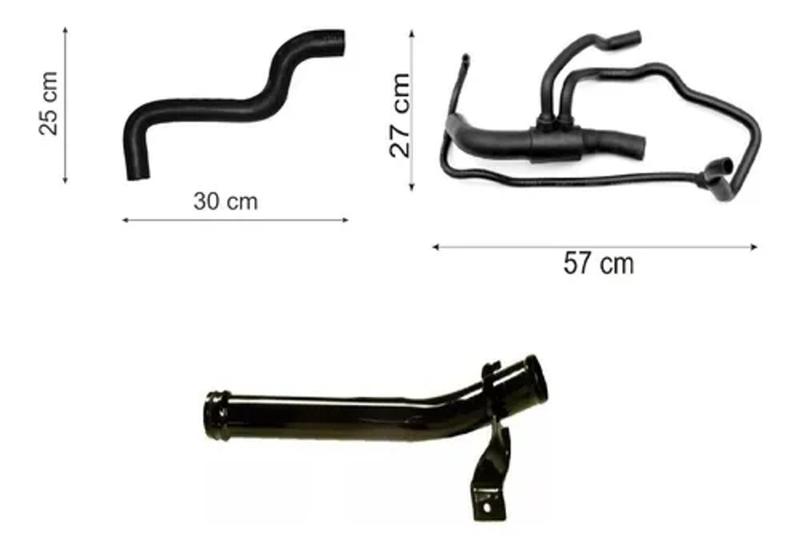 Kit Mangueiras Tubo Água Palio 1 3 16v S Ar Quente ARREFECE ABC