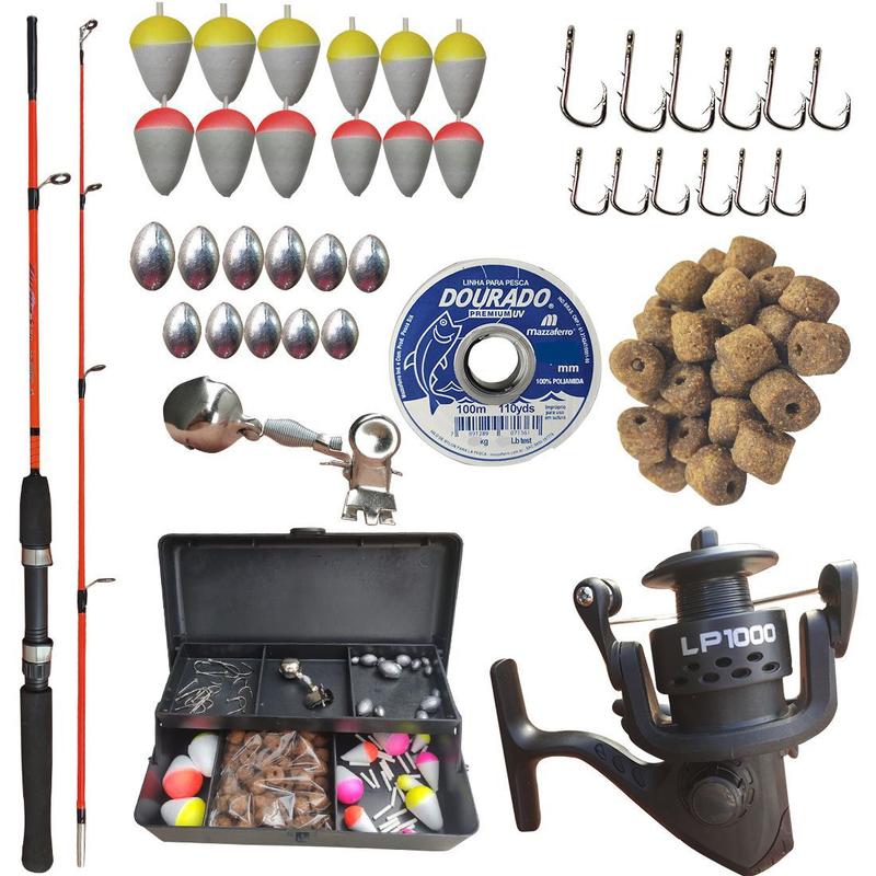 Kit Pesca Completo Molinete Vara Ra O Furada E Tralha Completa