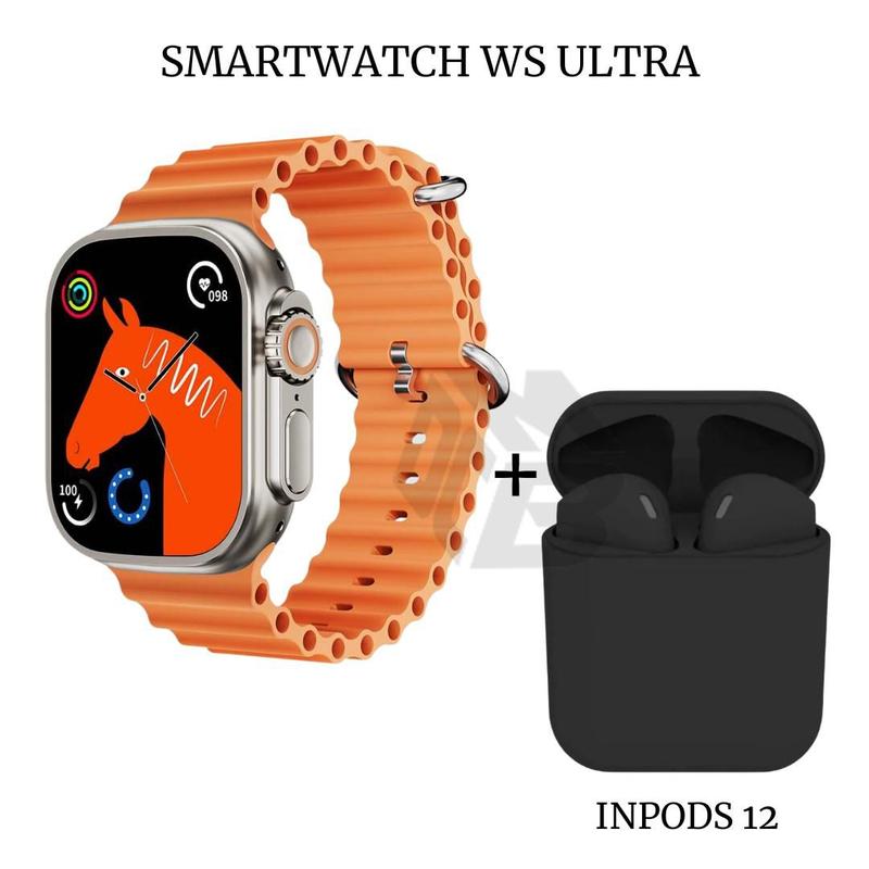 Kit Rel Gio Smartwatch Ws Ultra Mm Gps Lan Amento Nf Fone Inpods