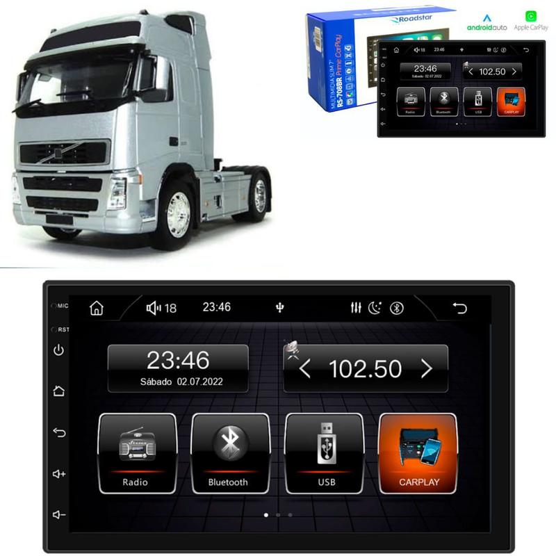 Multimidia Caminhao Fh Bluetooth Usb Android Ios Carplay Roadstar