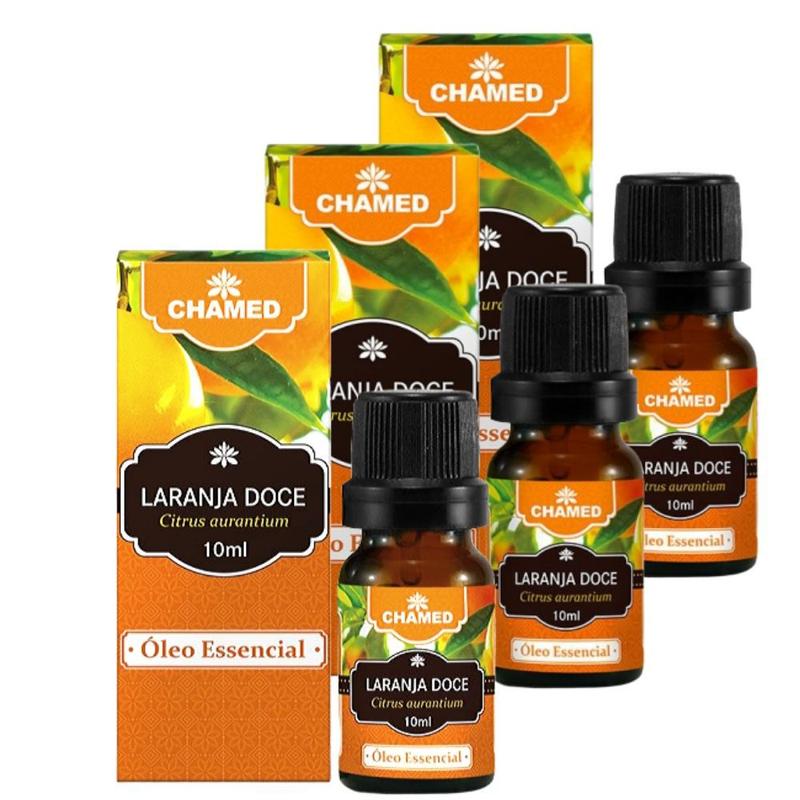 Óleo Essencial De Laranja Doce 3 Frascos de 10ml Puro Chamed Chamel