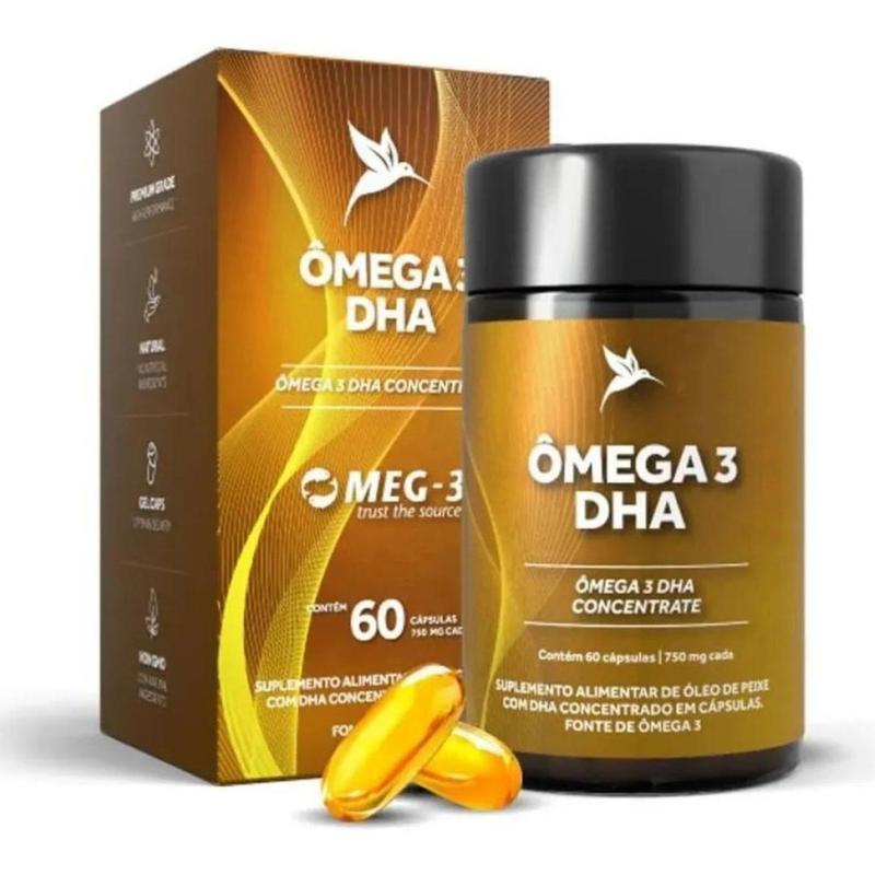 Ômega 3 Dha Pura Vida 60 Cápsulas 1000mg Dha 400mg Epa Ômega 3 Óleo